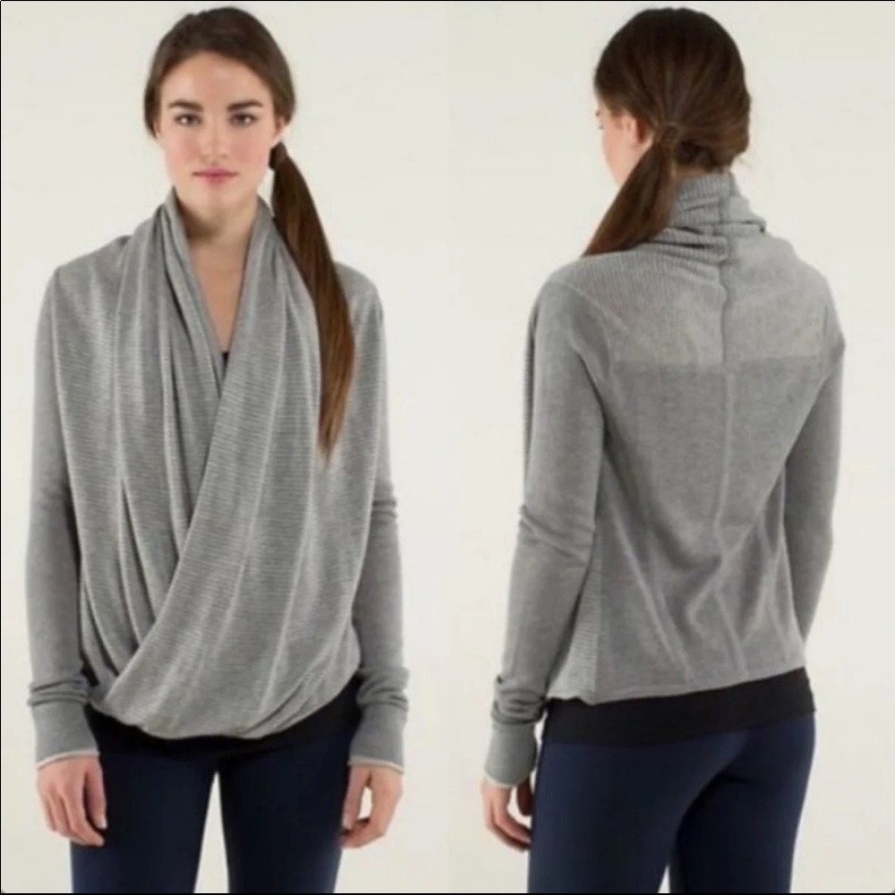 Lululemon wrap knit sweater gray